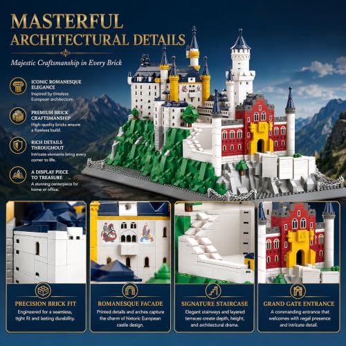 Neuschwanstein Castle Architecture Building Block Set 1969 Pcs - style: Neuschwanstein Castle