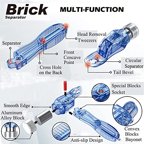 Building Blocks Tool Kit, Including Brick Separator, Block Picker, Multi-Purpose Hammer 3 in 1 Sets Color Random