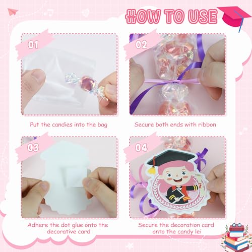 Candy Leis for Graduation 2026 - Pink Graduation Leis 2026 Candy Lei Tubing - color: Candy Leis - Pink