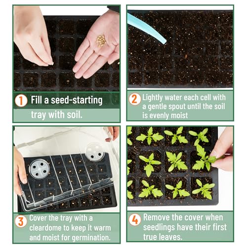 Mr. Pen- Seed Starter Tray Kits, 5 Set, Total 200 Cells - size: 40-Cells 5-Pack