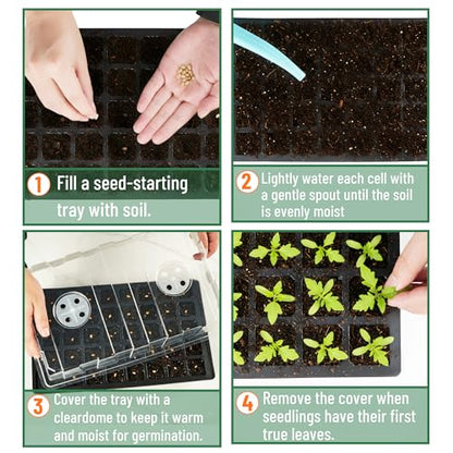 Mr. Pen- Seed Starter Tray Kits, 5 Set, Total 200 Cells - size: 40-Cells 5-Pack