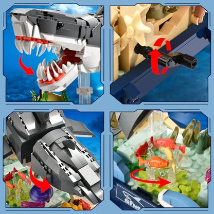 Mechanical Shark Building Set Adult STEM Gift for Teens Boys 8-14