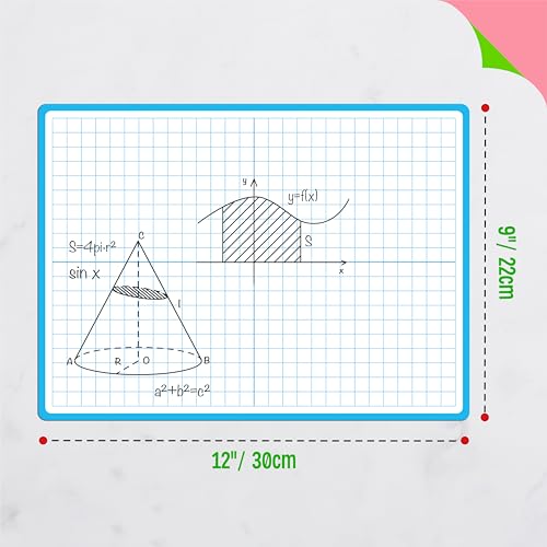 8 Packs XY Axis Graph Dry Erase Board, Double Sided Dry Erase Board Writable and Erasable Math Learning White Board for Kids, Students, Classroom and Home (Each Measures 12” x 9”) - color: Xy Axis Graph