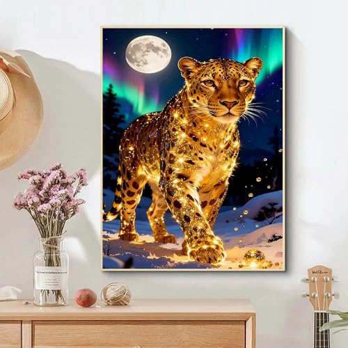 XUCNWL Diamond Art Kits for Adults,Cheetah Diamond Painting,12 x 16 Inch - color: Cheetah, size: 11.8x15.7in(30x40cm)