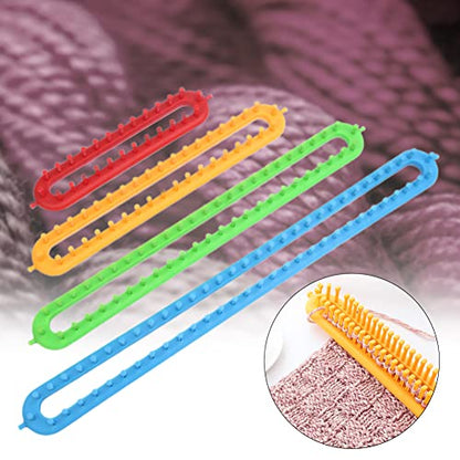 BWWNBY 10 Inch Rectangle Knitting Loom, Long Loom with Crochet Hook