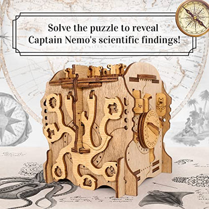 iDventure Cluebox Nautilus, Escape Room in a Wooden Puzzle Box for Adults - color: Nautilus