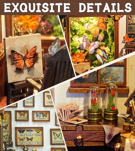 Roroom DIY Miniature House Kit, Botanical Butterfly Studio Dollhouse Kit - color: Butterfly-sq60