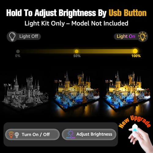 BrickSoul Light Kit for LEGO Hogwarts Castle and Grounds 76419, Lights Only - size: 76419 Upgrade Light Kit