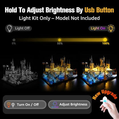 BrickSoul Light Kit for LEGO Hogwarts Castle and Grounds 76419, Lights Only - size: 76419 Upgrade Light Kit