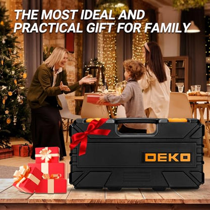 62-Piece Household Tool Set：Small Basic Home Tool Kit with Plastic Toolbox, Hand Tools with Storage Case DEKOPRO
