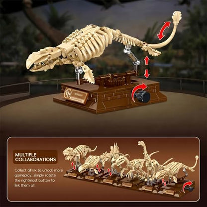 Mosasaurus Dinosaur Fossil Building Set, 191Pcs Movable Mosasaur Skeleton Model Kit with Museum Display Stand, Educational Prehistoric Marine Reptile Toy for Kids 8+, Gift for Dinosaur Enthusiasts - style: Mosasaurus