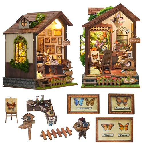 Roroom DIY Miniature House Kit, Botanical Butterfly Studio Dollhouse Kit - color: Butterfly-sq60
