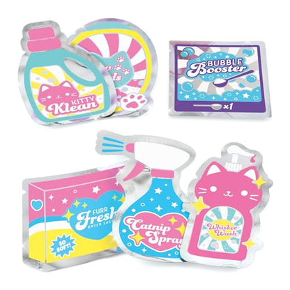 Make It Real: Purr-FECT Wash 'N Bead Bracelets - 141pc, DIY Jewelry Craft Kit, Design-Make 5 Charm Bracelets, Spin to Style, Bead Cleaning, Kids 8+