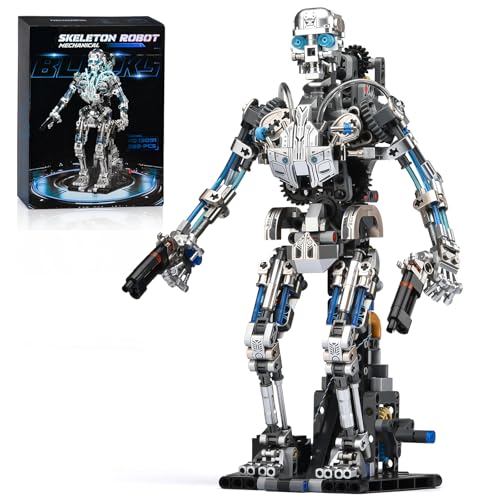 SATHIBI Mechanical Skull Robot Building Set for Adult,Horror Gothic Skull Alien Model for Home Office Decor,Halloween Skeleton Building Blocks Toys Gifts for Men Teens14+ - style: Mechanical Skull Robot