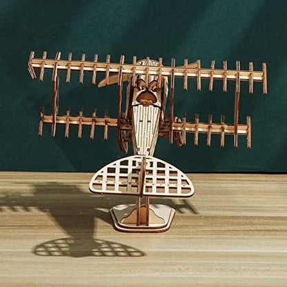 ROEOLNIL 3D Wooden Puzzle Assemble Toy-DIY Model Craft Kit-Home Decoration-Best Educational Birthday Day - color: Aircraft