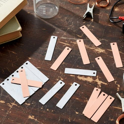 Homoyoyo Copper and Zinc Strips 10 Pairs Fruit Battery Experiment Supplies Electrodes for Science Projects Classroom Teaching Group Experiments Lab Electrochemistry Accessories 1.57 X 0.35 X 0.07 in