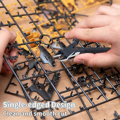 Model Nippers, 4.7 Inch High Hardness Nippers Tool with Razor-Thin Edge for Clean Cut, Magnetic and Corrosion Resistance for Repair and Fix Plastic Models, Non-Slip Handle and Moderate Spring Rebound
