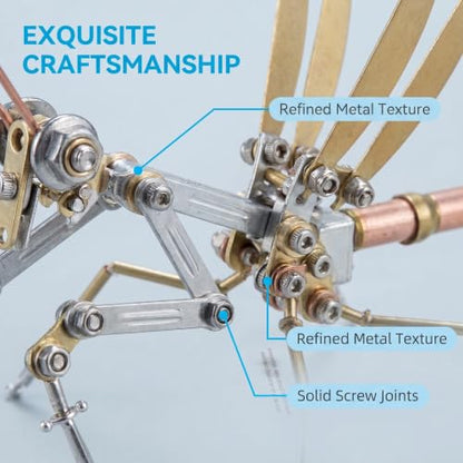 Steampunk Mantis 3D Metal Puzzle Model Mechanical Kits 150+ Parts 2-3 Hours Build No Glue Metal Craft Cool Geek Decor Gift for Adults Men Collectors (Mantis) - style: Mantis