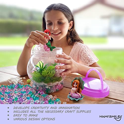 DIY Mermaid Light-Up Terrarium Kit for Kids Craft Gift for Girls Ages 4-10 - style: Mermaid