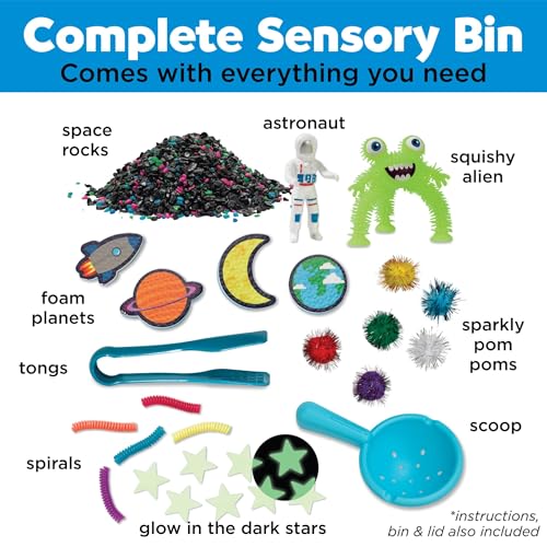 Creativity for Kids Sensory Bin: Outer Space Toys - Preschool and Toddler Sensory Toys, Kids Gifts for Boys and Girls Ages 3-5+, 10.25 x 14.5 x 4.75 inches - style: Outer Space