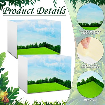 AmazingSpark 2 Set Forest Jungle Diorama Box with Artificial Grass - style: Forest