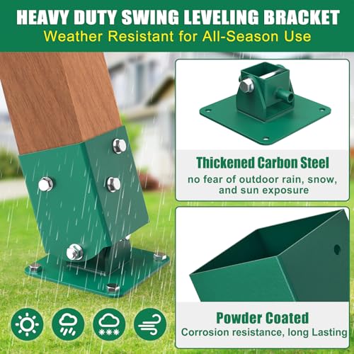 BeneLabel 4Pcs Swing Leveling Base Brackets A‑Frame Swing Set Brackets for 4×4 (Actual 3.5" x 3.5") Wood Legs DIY Swingset Base Brackets for Backyard Playset - color: 4pcs Swing Leveling Base Brackets