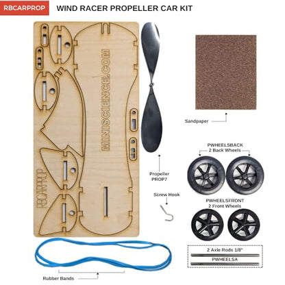 Wind Racer Propeller Car - Powered by Rubber Band Car Kit