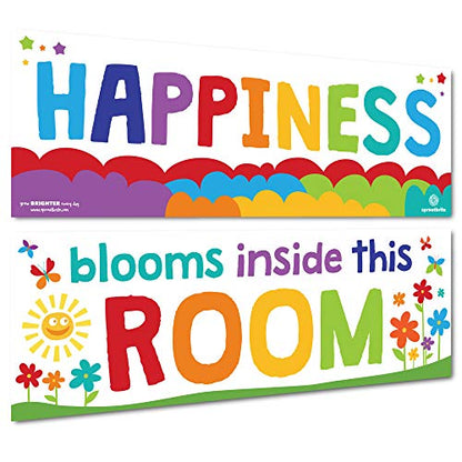 Sproutbrite 2 Pack 13.5” x 39” Educational Posters Set - Teachers Posters - color: Bold