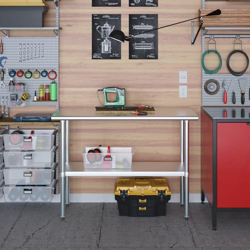 AmGood 18 in. x 48 in. Stainless Steel Work Table | Metal Kitchen Food Prep Table | NSF - size: 48 in. Long x 18 in. Deep without Wheels