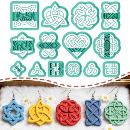 ORIGACH 14 Pcs Chinese Style Celtic Knot Polymer Clay Cutters Set - style: Celtic Knot