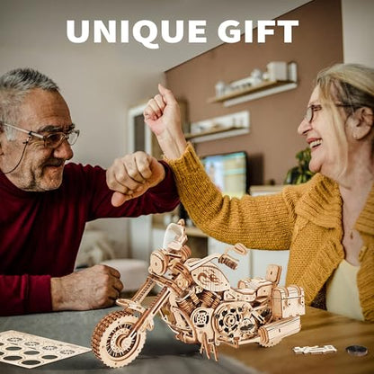 ROKR 3D Wooden Puzzles for Adults 1:8 Scale Motorcycle Model Car Kits to Build - DIY Wood Craft Hobbies for Adults/Men/Women Cool Gifts Home Decor