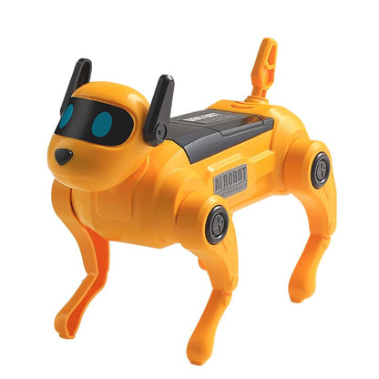 DIY Voice Control Robot Dog Assembly Kit with Movable Limbs, Yellow - color: Yellow