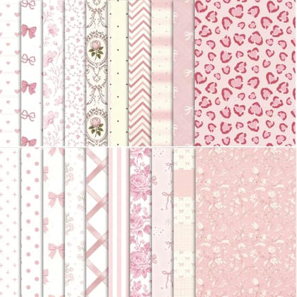 Pink Scrapbook Paper Pack, 60 Sheets, 14 x 21 cm - color: Romantic
