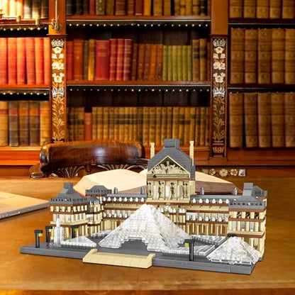 CSNRHG Paris Louvre Museum Model Building Blocks Set Micro Bricks World Famous Architecture Educational Toys for Kids Adults 3377 Piece Birthday - style: Louvre Museum