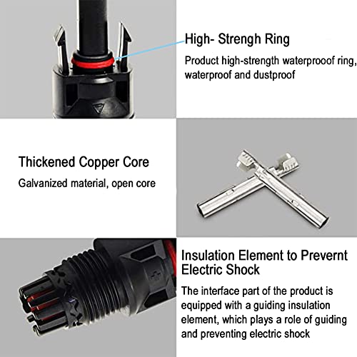 5 Pairs Solar Connectors M-C-4 Male/Female IP67 Waterproof Solar Panel Cable Connectors with Spanners - color: 5pair MC4+1pair Spanner