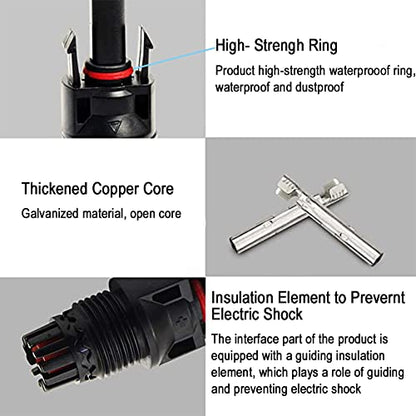10 Pairs Solar Connectors M-C-4 Male/Female IP67 Waterproof Solar Panel Cable Connectors with Spanners - color: 10pair MC4+ 1 pair Spanner
