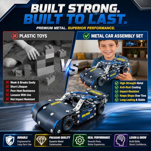 Assembly Metal Model Car Kit,207 Pieces - color: Balck
