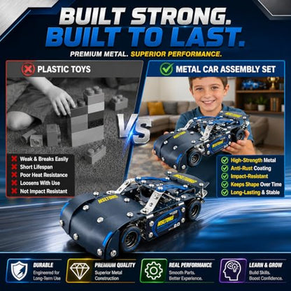 Assembly Metal Model Car Kit,207 Pieces - color: Balck