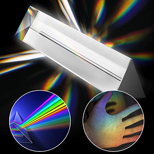 2 Pack 6-inch Crystal Optical Glass Triangular Prism