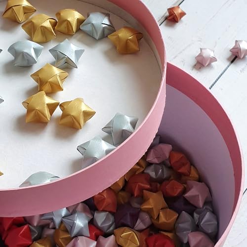 MECCANIXITY 300 Pcs Paper Stars Pre-made Origami Lucky Wishing Star for Best Wish Christmas Party Wedding Valentine's Day Girl Friends Gift(Dark Purple) - color: Dark Purple