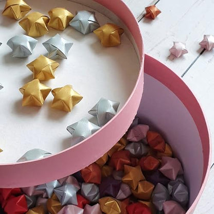 MECCANIXITY 300 Pcs Paper Stars Pre-made Origami Lucky Wishing Star for Best Wish Christmas Party Wedding Valentine's Day Girl Friends Gift(Dark Purple) - color: Dark Purple