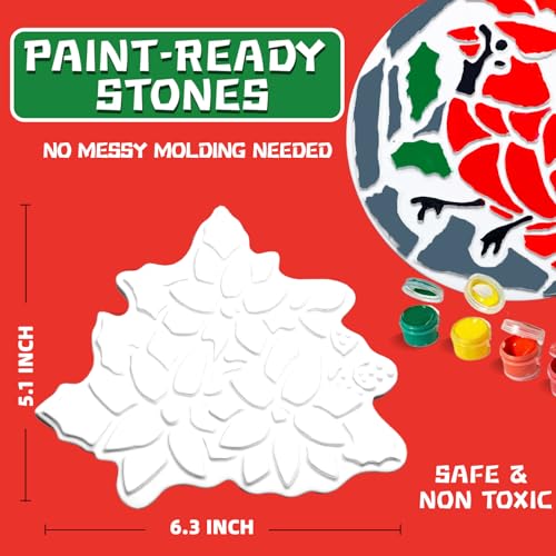 EggSun 8Pcs Stepping Stones Painting Crafts Kit for Kids 4 8 6, DIY Garden Stones Outdoor Paint Your Own Ceramic Unicorn Arts and Crafts for Boys Girls Ages 4 7 9 10 12 Christmas Birthday Gifts - style: Christmas
