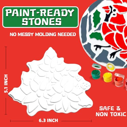 EggSun 8Pcs Stepping Stones Painting Crafts Kit for Kids 4 8 6, DIY Garden Stones Outdoor Paint Your Own Ceramic Unicorn Arts and Crafts for Boys Girls Ages 4 7 9 10 12 Christmas Birthday Gifts - style: Christmas