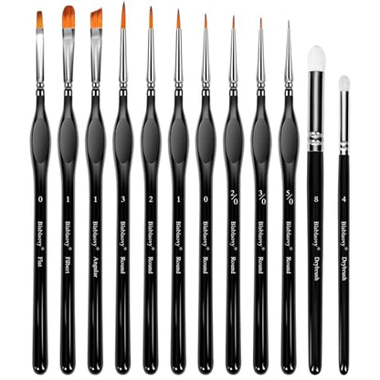 12pcs Miniature Paint Brushes Drybrush Set with Triangular Handles