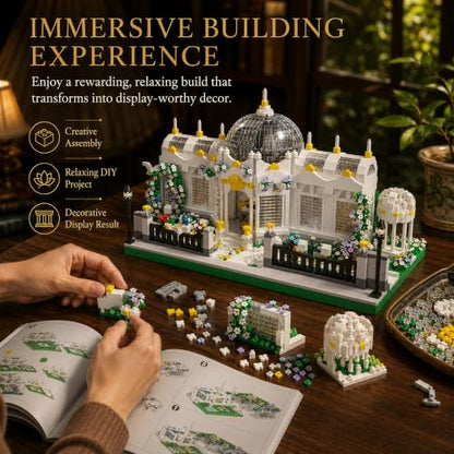 Neoclassical Garden Square Micro Mini Building Block Set - color: White