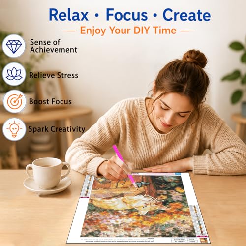 AUKELHJ Diamond Art Kits for Adults, Cat Diamond Painting, 12x16 Inch - color: 08-Cat, size: 12X16 inch