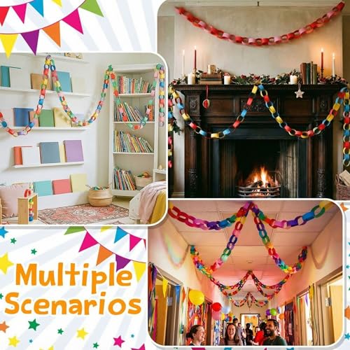 360 Sheets Paper Chain Garland Paper Kit, 3 x 8 in, Vibrant - color: Vibrant, size: 3 x 8 in
