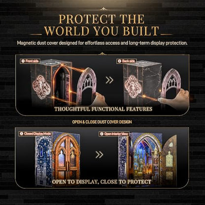 MiniCity 2-Piece Book Nook Kit Set, DIY 3D Wooden Puzzle - color: Notre-dame Bacilica & Duomo Di Mliano