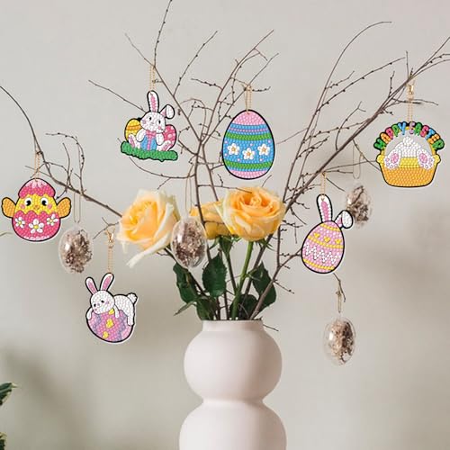 Labeol Diamond Art Kits for Kids with 5D Diamond Creat Your Own GEM Keychains Arts and Crafts for Kids Ages 8-12 Christmas Stocking Birthday Gifts for Kids 6+ - style: easter