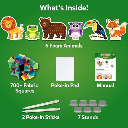 Skillmatics Poke-in Art – Animals, Wood Craft Kit, Gift for Boys & Girls - style: 4. Animals